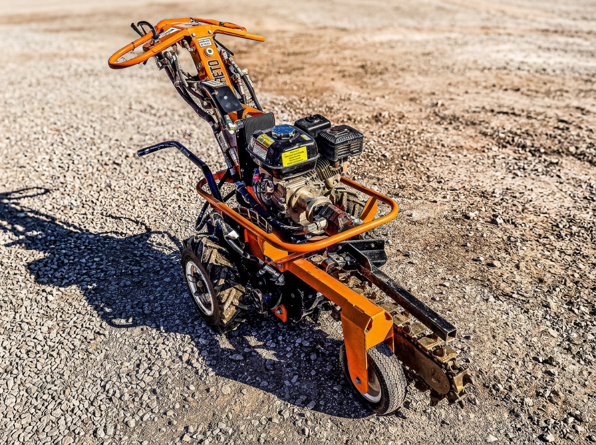 Readyline walk-behind trencher ready to rent at the Eufaula yard